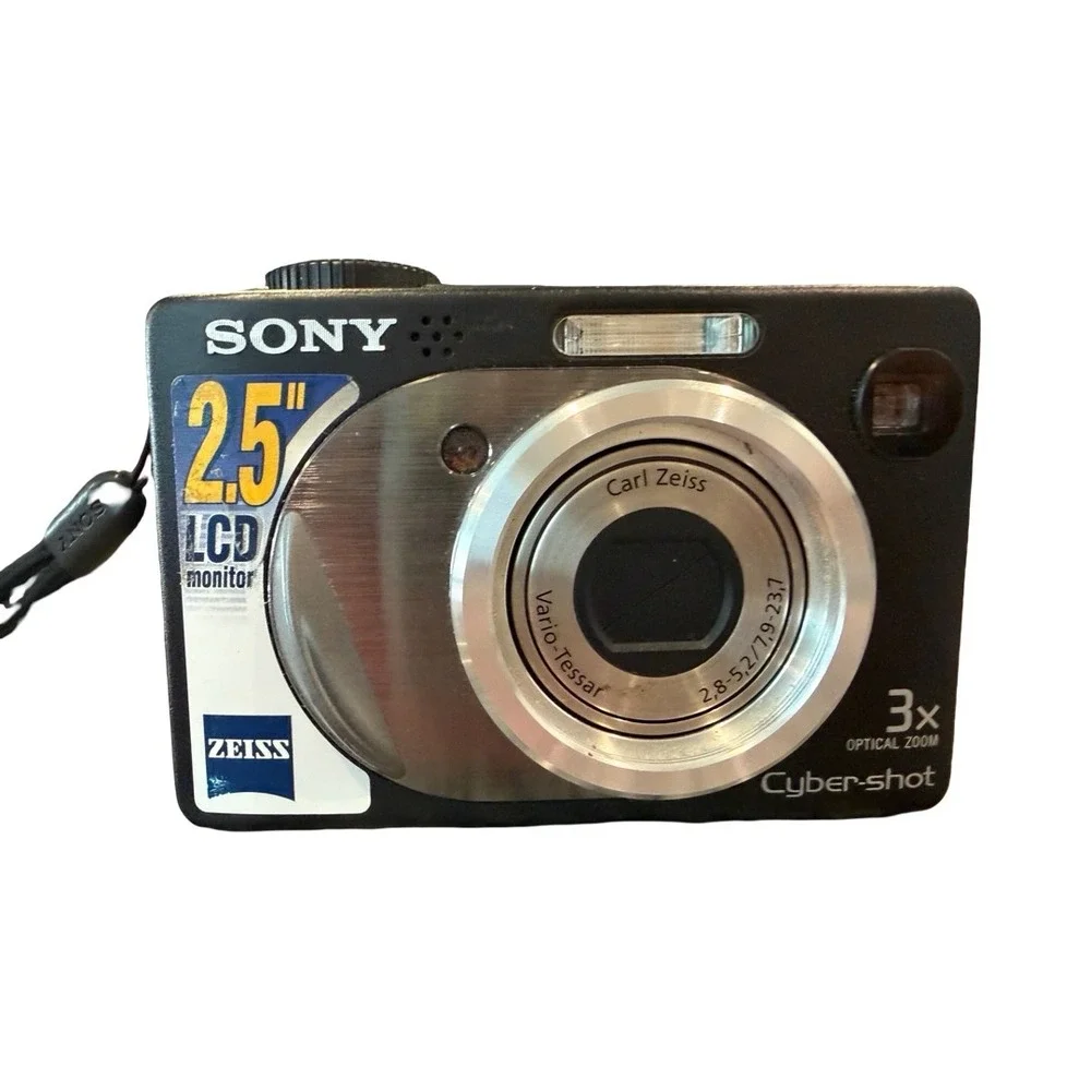 Sony Cyber-shot DSC-W1 5.1MP Digital Camera Black Carl Zeiss 3x Optical Zoom